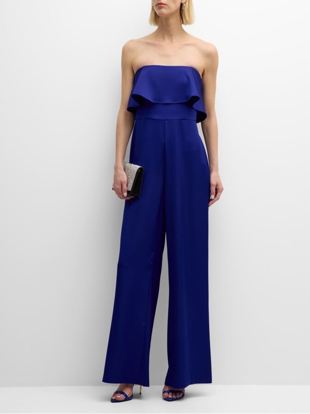 NWOT Liv Foster Satin Wide Leg Jumpsuit Size 2